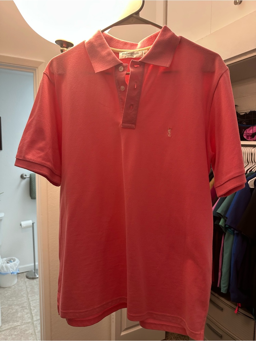 Yves Saint Laurent Men’s Pink Polo Shirt